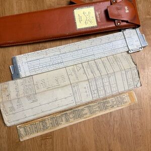 Keuffel & Esser Slide Rule 68 1100 Deci Lon 10 K&E Leather Case Belt Loop
